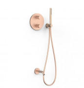 Термостат для ванної Tres Therm-Box на 2 споживача з душовим гарнітуром матове рожеве золото 26225006OPM