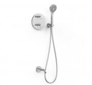 Термостат для ванной Tres Therm-Box на 2 потребителя с душевым гарнитуром хром 20425006