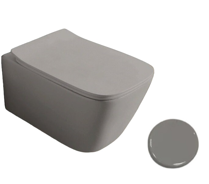 Унитаз подвесной ArtCeram A16 безободковый 36х52,5 см керамика серый ASV003 34;00