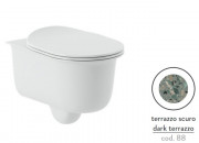 Унитаз подвесной ArtCeram Chic безободковый 38х53 см керамика terrazo scuro CHV001 88;00