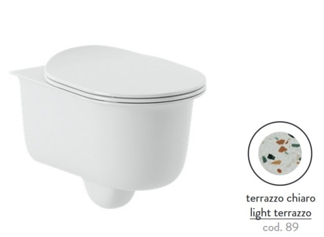 Унитаз подвесной ArtCeram Chic безободковый 38х53 см керамика terrazo chiaro CHV001 89;00