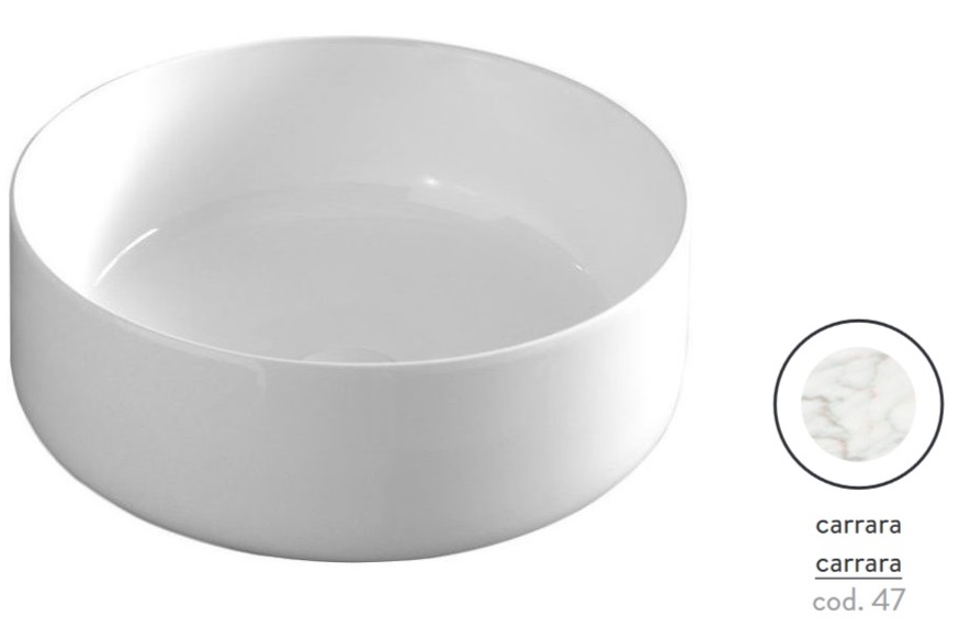 Раковина для ванной ArtCeram Cognac Ø42 см керамика каррара COL001 47;00