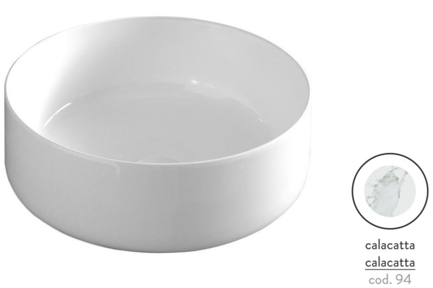 Раковина для ванной ArtCeram Cognac Ø42 см керамика calacatta COL001 94;00