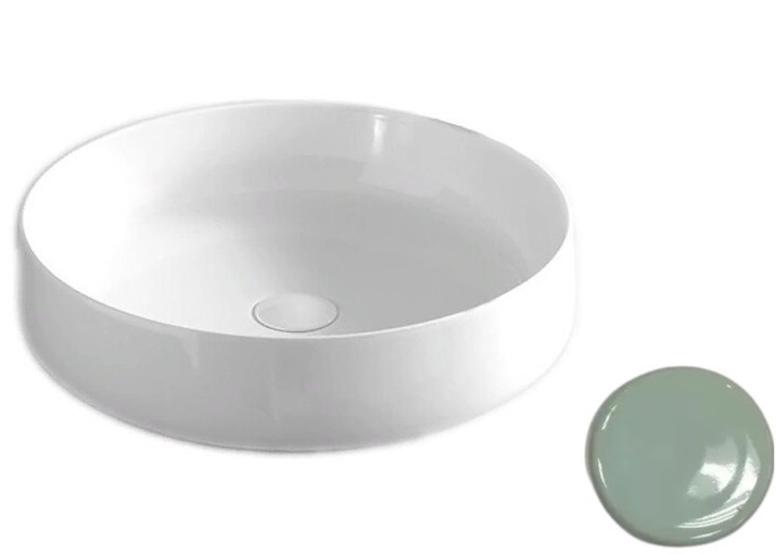 Раковина для ванної кімнати ArtCeram Cognac Ø48 см кераміка світло-зелений COL002 35;00