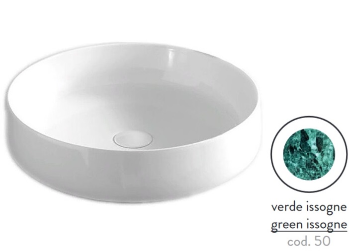 Раковина для ванной ArtCeram Cognac Ø48 см керамика verde issogne COL002 50;00