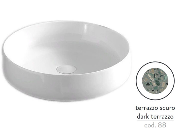 Раковина для ванной ArtCeram Cognac Ø48 см керамика terrazzo scuro COL002 88;00