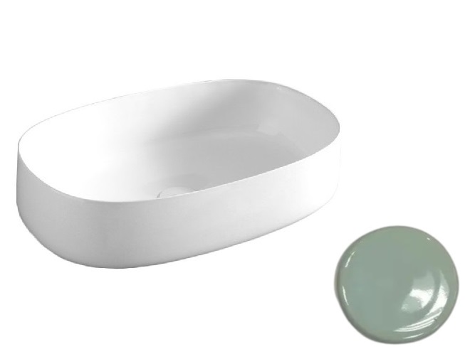 Раковина для ванной ArtCeram Cognac 55х35 см керамика светло-зеленый COL003 35;00