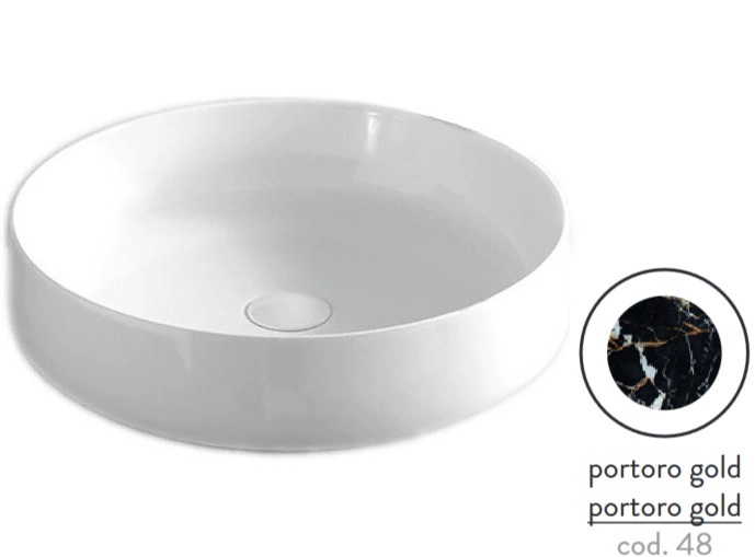 Раковина для ванної кімнати ArtCeram Cognac Ø48 см кераміка portoro gold COL002 48;00