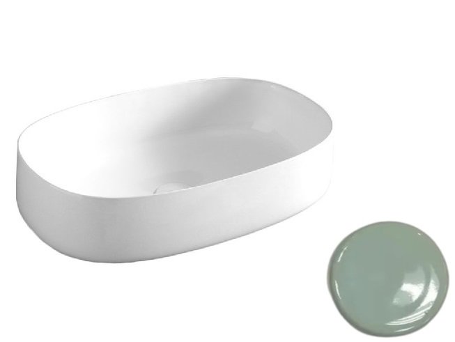 Раковина для ванной ArtCeram Cognac 55х35 см керамика светло-зеленый COL003 35;00