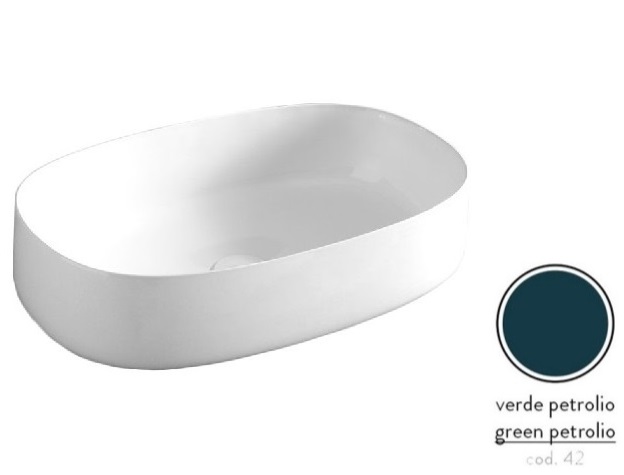 Раковина для ванної ArtCeram Cognac 55х35 см кераміка синьо-зелений COL003 42;00