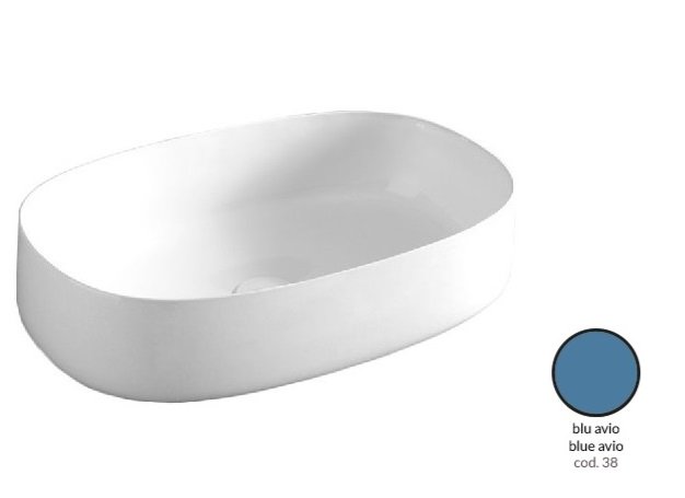 Раковина для ванной ArtCeram Cognac 55х35 см керамика синий COL003 38;00