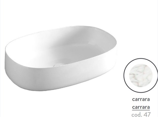 Раковина для ванной ArtCeram Cognac 55х35 см керамика каррара COL003 47;00