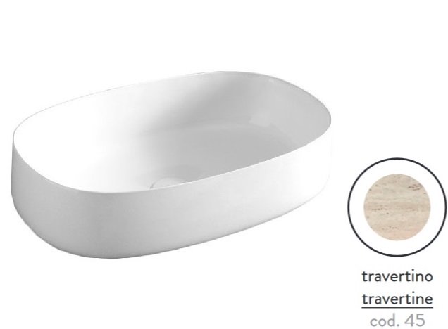 Раковина для ванної ArtCeram Cognac 55х35 см кераміка травертин COL003 45;00