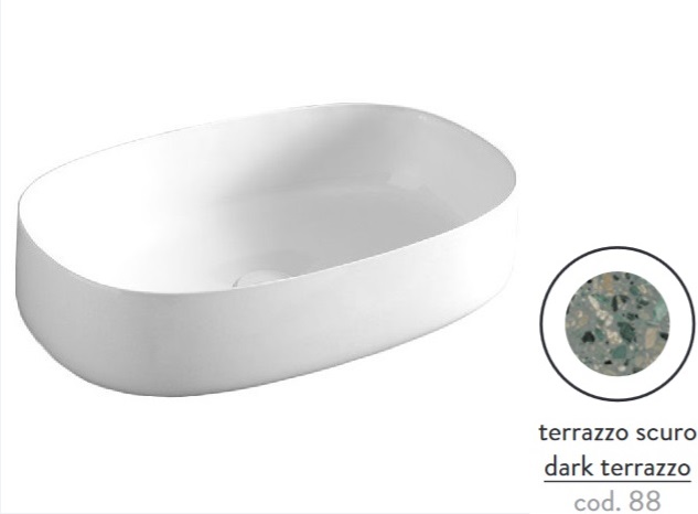 Раковина для ванной ArtCeram Cognac 55х35 см керамика terrazzo scuro COL003 88;00