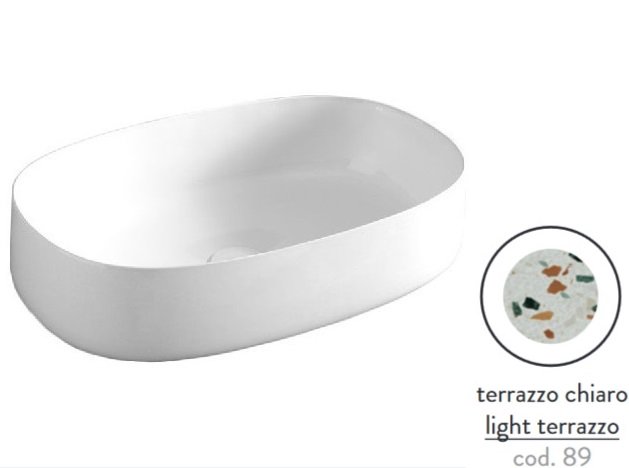 Раковина для ванної ArtCeram Cognac 55х35 см кераміка terrazzo chiaro COL003 89;00