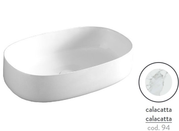 Раковина для ванной ArtCeram Cognac 55х35 см керамика calacatta COL003 94;00