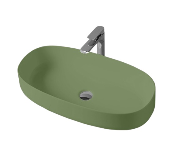 Раковина для ванной ArtCeram Cognac 68х35 см керамика зеленый шалфей COL005 44;00