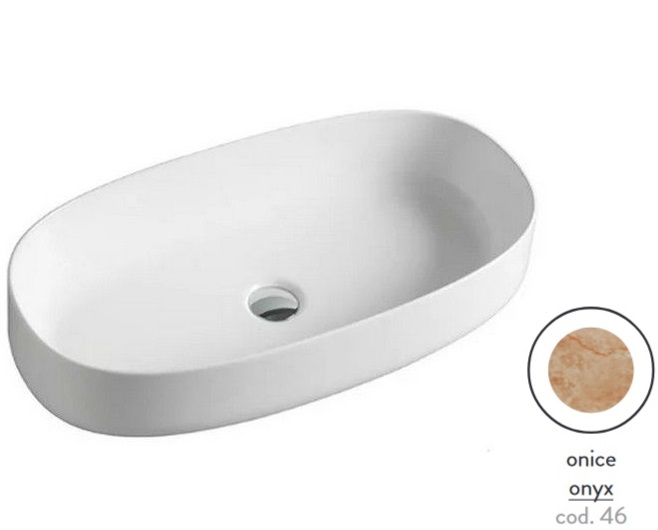 Раковина для ванной ArtCeram Cognac 68х35 см керамика оникс COL005 46;00