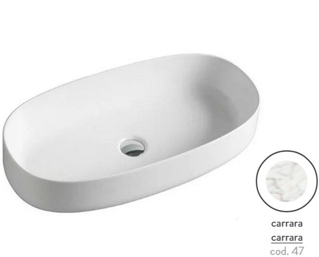 Раковина для ванної ArtCeram Cognac 68х35 см кераміка каррара COL005 47;00