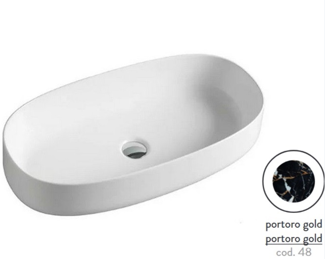 Раковина для ванної ArtCeram Cognac 68х35 см кераміка portoro gold COL005 48;00