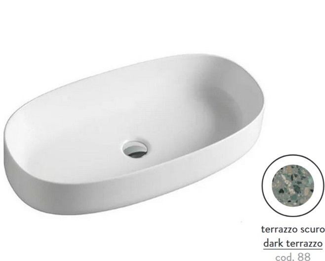 Раковина для ванної ArtCeram Cognac 68х35 см кераміка terrazzo scuro COL005 88;00