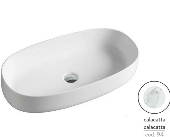 Раковина для ванной ArtCeram Cognac 68х35 см керамика calacatta COL005 94;00