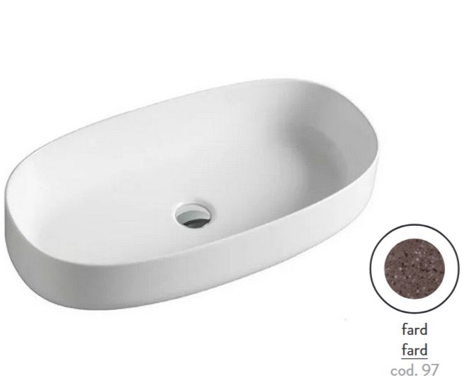 Раковина для ванной ArtCeram Cognac 68х35 см керамика fard COL005 97;00