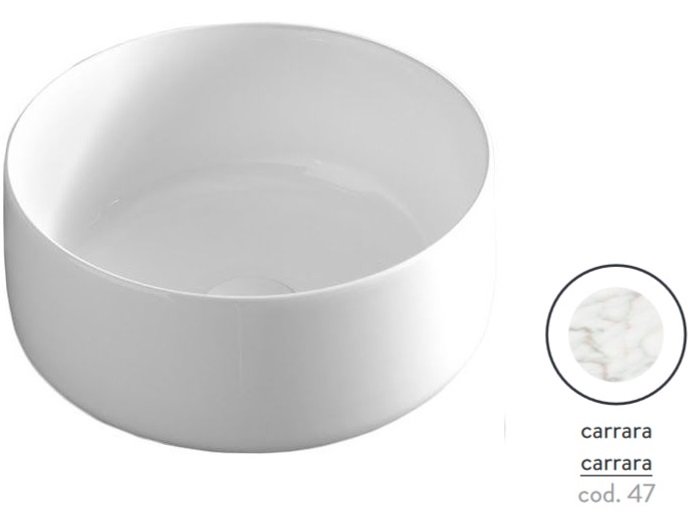 Раковина для ванной ArtCeram Cognac Ø35 см керамика каррара COL004 47;00
