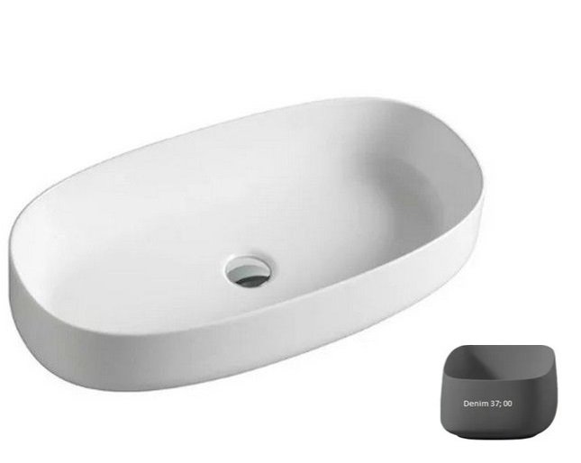 Раковина для ванної ArtCeram Cognac 68х35 см кераміка сіро-синій COL005 37;00