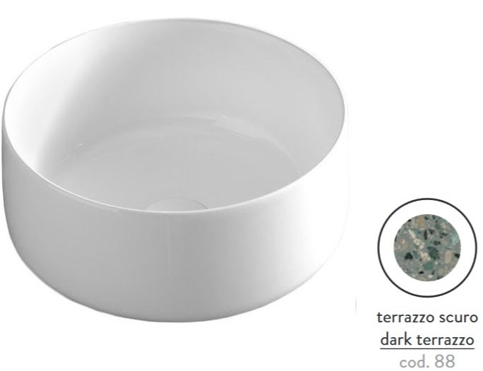 Раковина для ванной ArtCeram Cognac Ø35 см керамика terrazzo scuro COL004 88;00