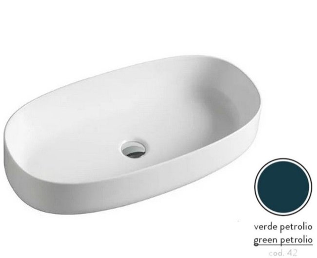 Раковина для ванной ArtCeram Cognac 68х35 см керамика сине-зеленый COL005 42;00