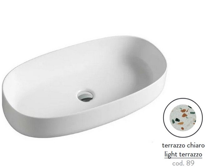 Раковина для ванной ArtCeram Cognac 68х35 см керамика terrazzo chiaro COL005 89;00