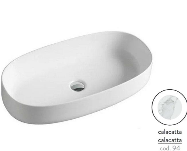 Раковина для ванной ArtCeram Cognac 68х35 см керамика calacatta COL005 94;00