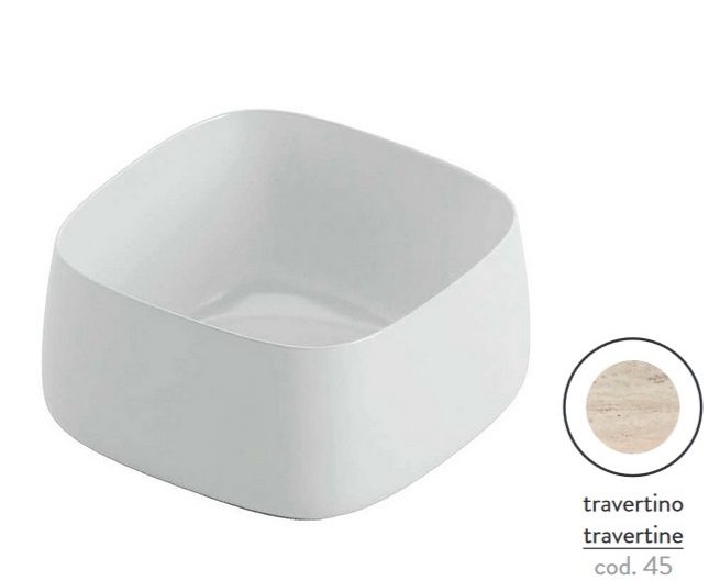 Раковина для ванної ArtCeram Cognac 43х43 см кераміка травертин COL006 45;00
