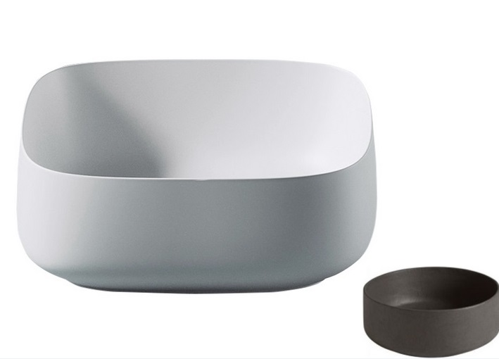 Раковина для ванної кімнати ArtCeram Cognac 46х41 см кераміка чорний (nero roma) COL007 20;00