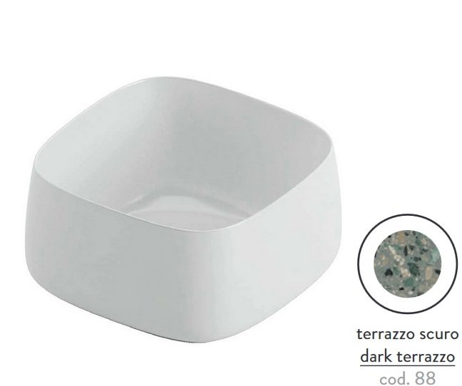 Раковина для ванной ArtCeram Cognac 43х43 см керамика terrazzo scuro COL006 88;00