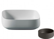 Раковина для ванної кімнати ArtCeram Cognac 56х41 см кераміка чорний (nero roma) COL009 20;00