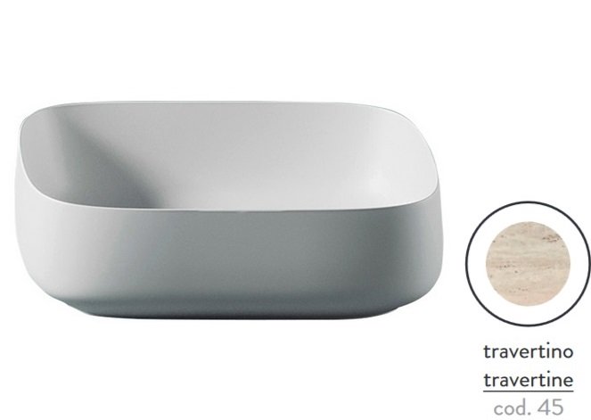 Раковина для ванної ArtCeram Cognac 56х41 см кераміка травертин COL009 45;00