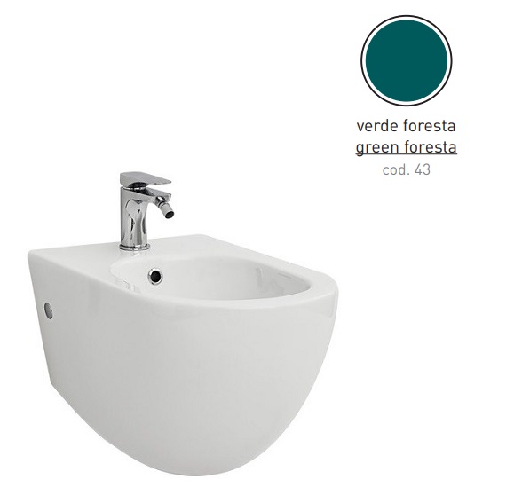 Биде подвесное ArtCeram File 2.0 37х53 см керамика зеленый FLB001 43;00