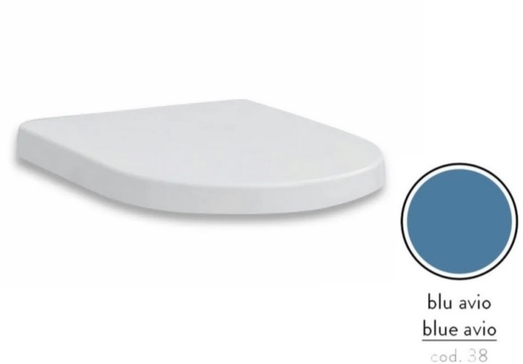 Сидіння із кришкою для унітазу ArtCeram File 2.0 SoftClose дюропласт синій FLA002 38