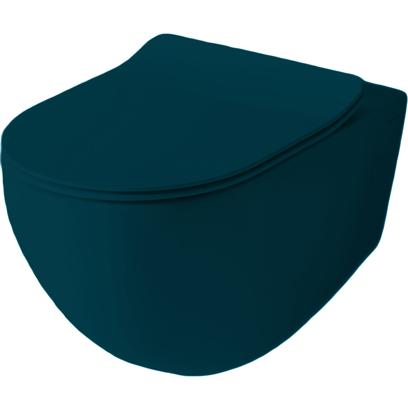 Унитаз подвесной ArtCeram File 2.0 безободковый 37х53 см керамика сине-зеленый FLV004 42;00