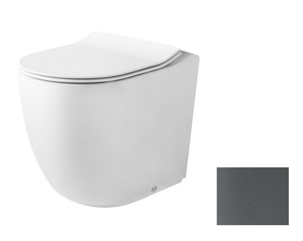 Унитаз напольный ArtCeram File 2.0 безободковый 37х53 см керамика серо-синий (деним) FLV005 37;00