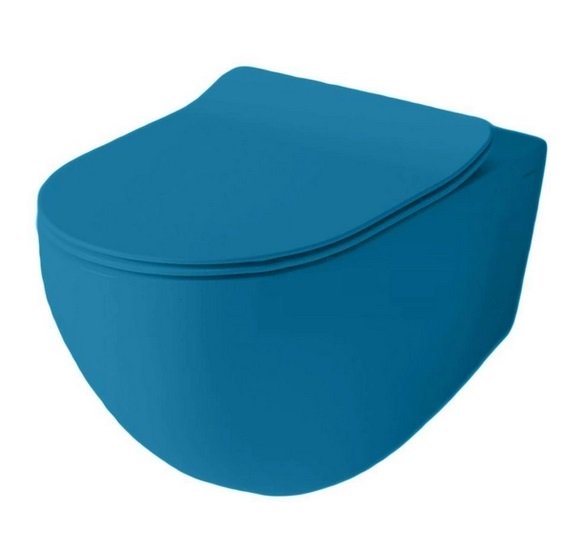 Унитаз подвесной ArtCeram File 2.0 безободковый 37х53 см керамика синий FLV004 38;00