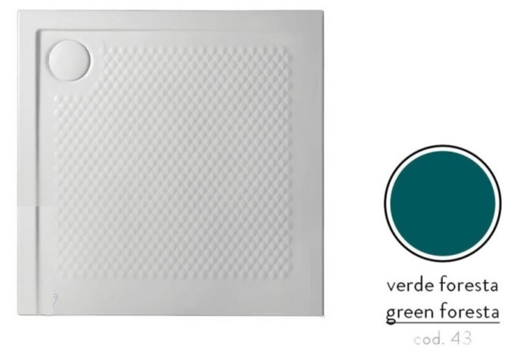 Душевой поддон Artceram Texture 90х90 см керамика зеленый PDQ008 43;00