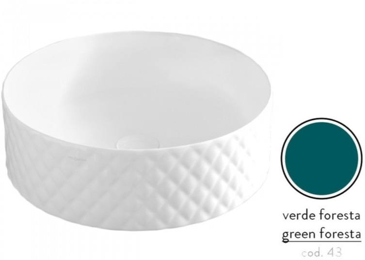 Раковина для ванной ArtCeram Rombo Ø44 см керамика зеленый OSL009 43;00