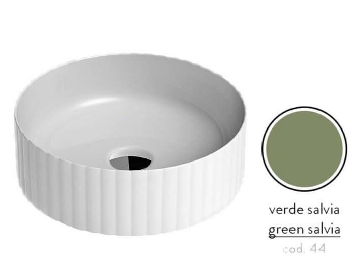 Раковина для ванної ArtCeram Millerighe Ø44 см кераміка зелена шавлія OSL010 44;00