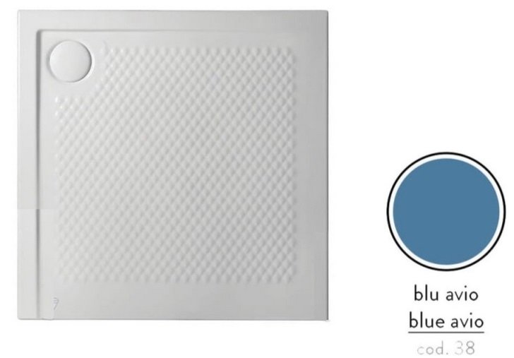 Душовий піддон Artceram Texture 90х90 см кераміка синій PDQ008 38;00