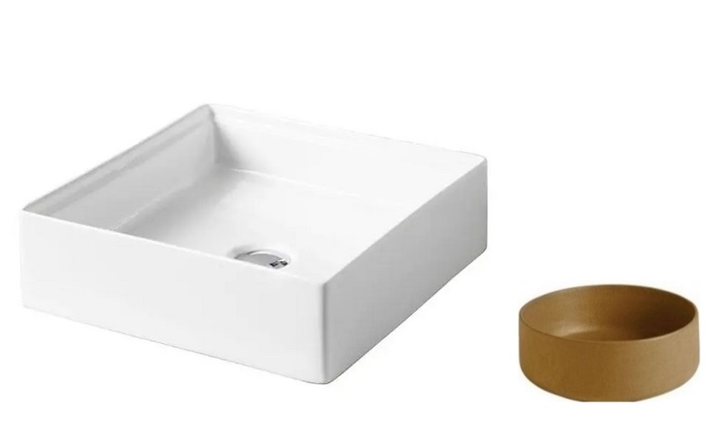 Раковина для ванной ArtCeram Scalino 38х38 см керамика коричневый (ombra cipro naturale) SCL001 18;00