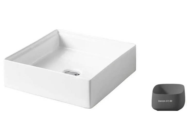 Раковина для ванної ArtCeram Scalino 38х38 см кераміка сіро-синій (denim) SCL001 37;00