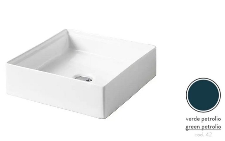 Раковина для ванной ArtCeram Scalino 38х38 см керамика сине-зеленый SCL001 42;00